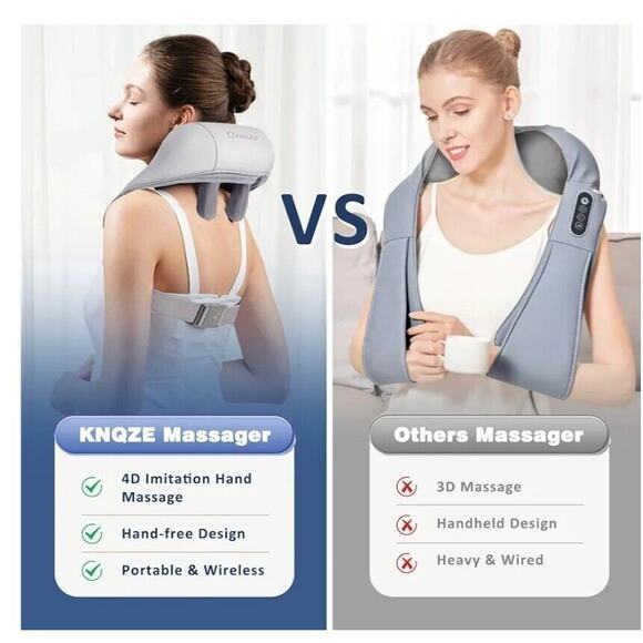 Neck Massager w/ Heat, Cordless, Deep Tissue 4D Expert Kneading Massage, Shiatsu - Picture 5 of 7